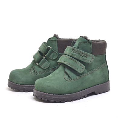 Rakerplus Neson Hakiki Deri Yeşil Kürklü Cırtlı Unisex Bebek Bot