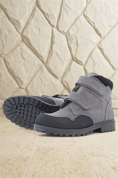 Rakerplus Pixel Hakiki Deri Gri Cırtlı Erkek Çocuk Bot