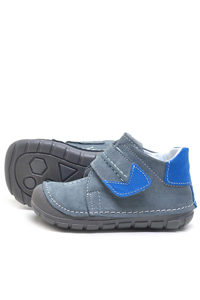 Rakerplus Popeye Hakiki Deri Gri Mavi İlk Adım Unisex Bebek Ayakkabısı