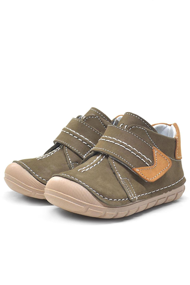 Rakerplus Popeye Hakiki Deri Haki İlk Adım Unisex Bebek Ayakkabısı