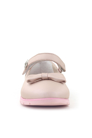 Rakerplus Pudra Fiyonklu Cırtlı Yıldızlı Kız Çocuk Babet