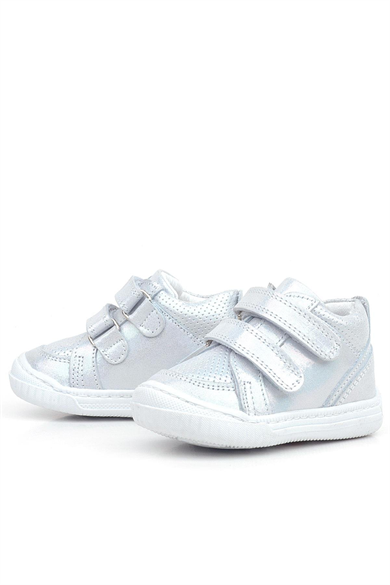 Rakerplus Raya Hakiki Deri Gümüş Simli Cırtlı Kız Bebek Bot