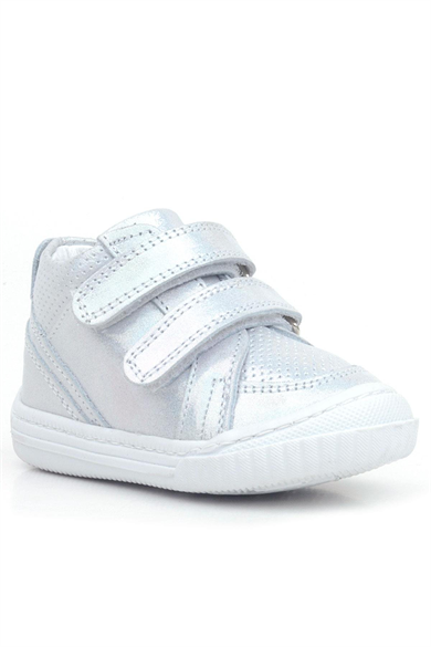 Rakerplus Raya Hakiki Deri Gümüş Simli Cırtlı Kız Bebek Bot