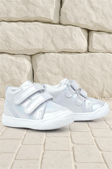 Rakerplus Raya Hakiki Deri Gümüş Simli Cırtlı Kız Bebek Bot