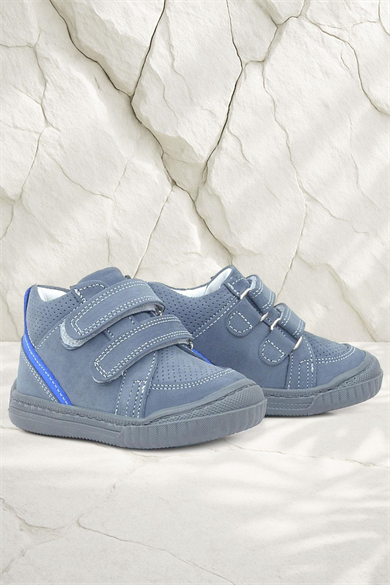 Rakerplus Raya Hakiki Deri Koyu Gri Cırtlı Erkek Bebek Bot