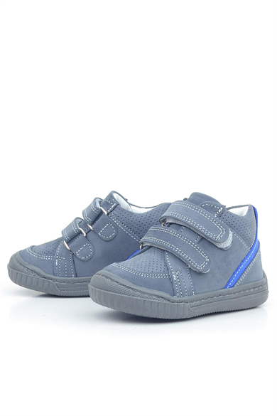 Rakerplus Raya Hakiki Deri Koyu Gri Cırtlı Erkek Bebek Bot