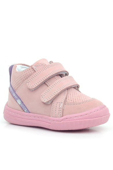 Rakerplus Raya Hakiki Deri Pembe Cırtlı Kız Bebek Bot