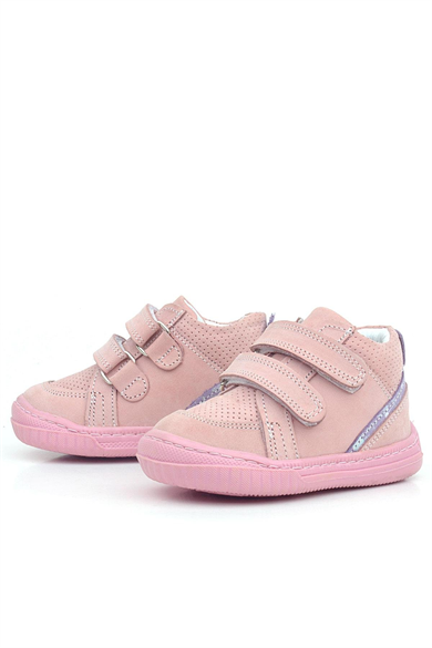 Rakerplus Raya Hakiki Deri Pembe Cırtlı Kız Bebek Bot