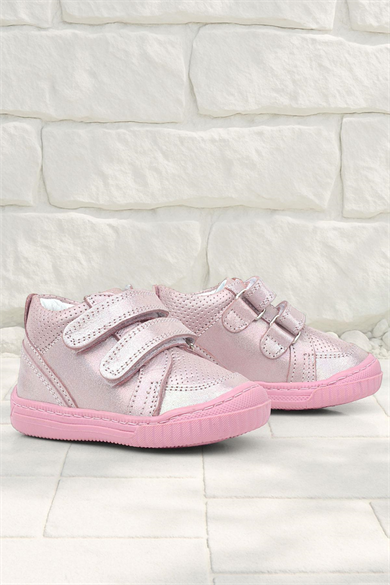 Rakerplus Raya Hakiki Deri Pembe Simli Cırtlı Kız Bebek Bot