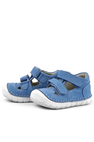 Rakerplus Ruby Hakiki Deri Mavi Yazlık İlk Adım Ayakkabısı