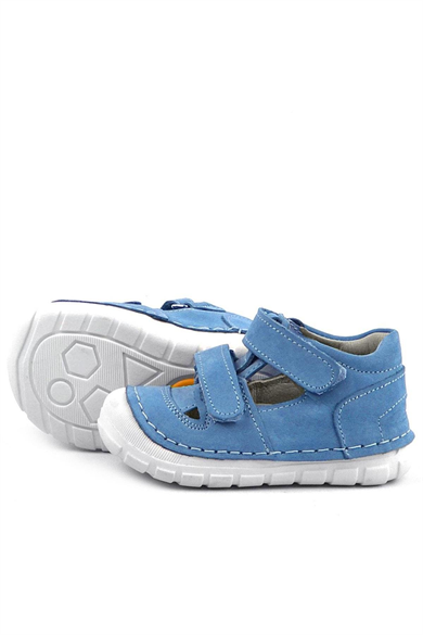 Rakerplus Ruby Hakiki Deri Mavi Yazlık İlk Adım Ayakkabısı