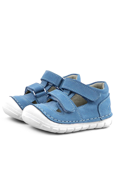 Rakerplus Ruby Hakiki Deri Mavi Yazlık İlk Adım Ayakkabısı