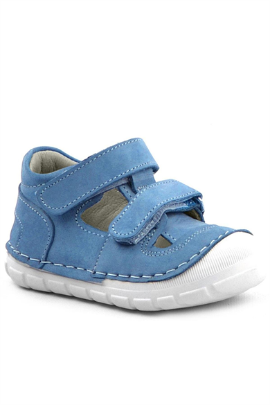 Rakerplus Ruby Hakiki Deri Mavi Yazlık İlk Adım Ayakkabısı