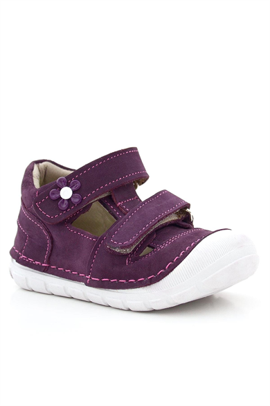 Rakerplus Ruby Hakiki Deri Mor Çiçek Detaylı İlk Adım Ayakkabısı