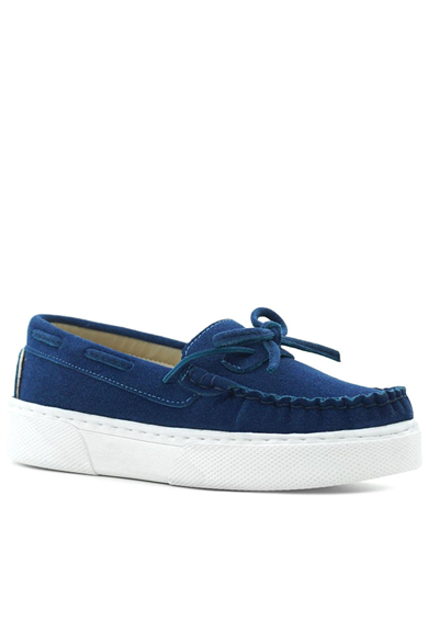 Rakerplus Saks Mavi Ekstra Hafif Çocuk Günlük Makosen Ayakkabı