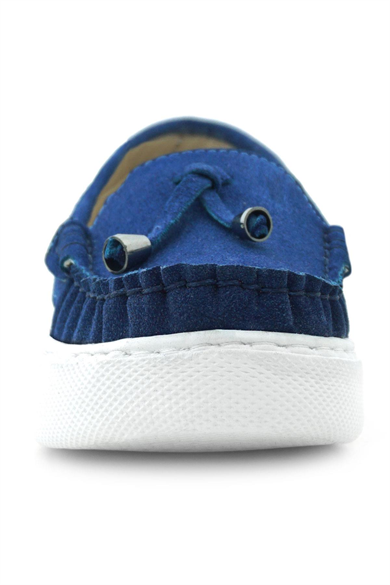 Rakerplus Saks Mavi Süet Ekstra Hafif Çocuk Makosen Ayakkabı