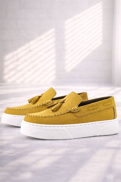 Rakerplus Sarı Hafif Tabanlı Erkek Çocuk Makosen Ayakkabı