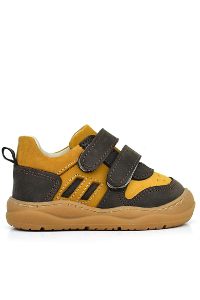 Rakerplus Schaggy Hakiki Deri Kahve Taba Cırtlı Bebek Spor Ayakkabı