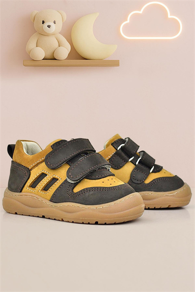 Rakerplus Schaggy Hakiki Deri Kahve Taba Cırtlı Bebek Spor Ayakkabı