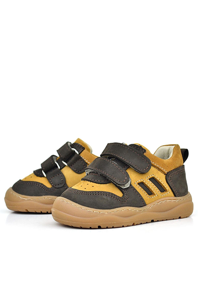 Rakerplus Schaggy Hakiki Deri Kahve Taba Cırtlı Bebek Spor Ayakkabı