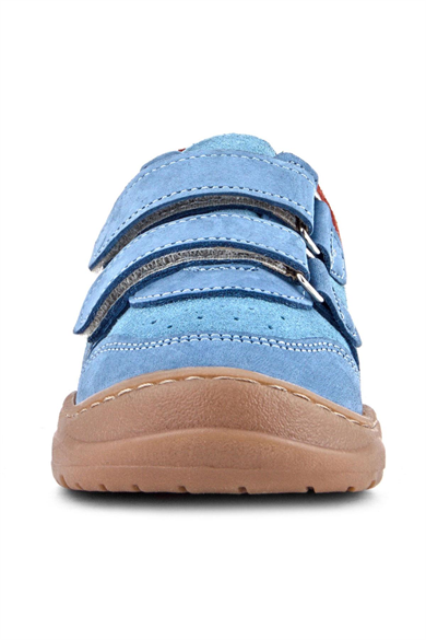 Rakerplus Schaggy Hakiki Deri Mavi Bordo Cırtlı Bebek Spor Ayakkabı