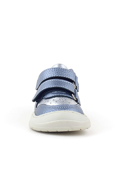 Rakerplus Schaggy Hakiki Deri Metalik Mavi Gümüş Bebek Spor Ayakkabı