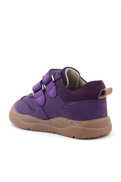 Rakerplus Schaggy Hakiki Deri Mor Kız Bebek Spor Ayakkabı