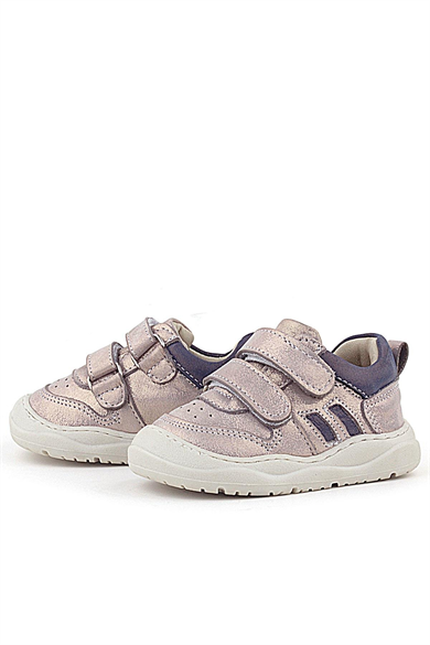 Rakerplus Schaggy Hakiki Deri Parlak Pudra Mor Bebek Spor Ayakkabı