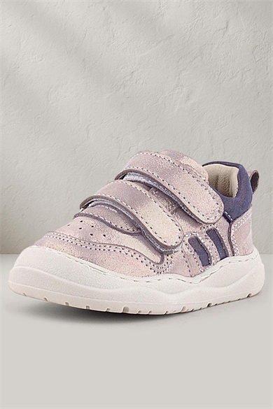 Rakerplus Schaggy Hakiki Deri Parlak Pudra Mor Bebek Spor Ayakkabı