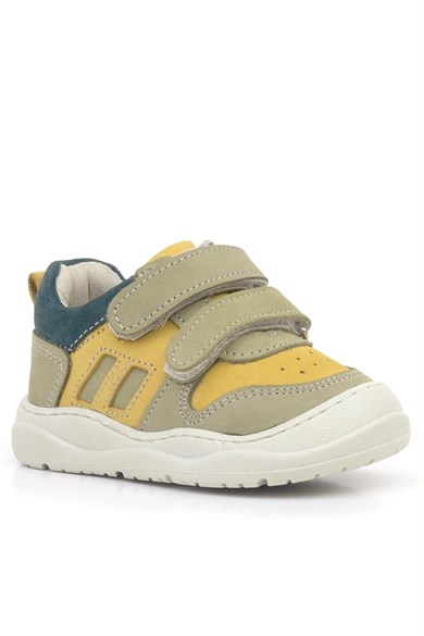 Rakerplus Schaggy Hakiki Deri Sarı Yeşil Bebek Spor Ayakkabı