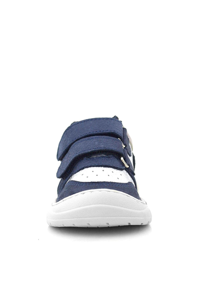 Rakerplus Schaggy Hakiki Deri Simli Lacivert Gümüş Bebek Spor Ayakkabı