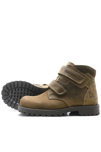 Rakerplus Sentor Hakiki Deri Kum Rengi Kürklü Cırtlı Çocuk Bot