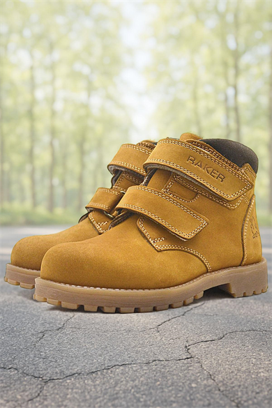 Rakerplus Sentor Hakiki Deri Sarı Cırtlı Kürklü Bot