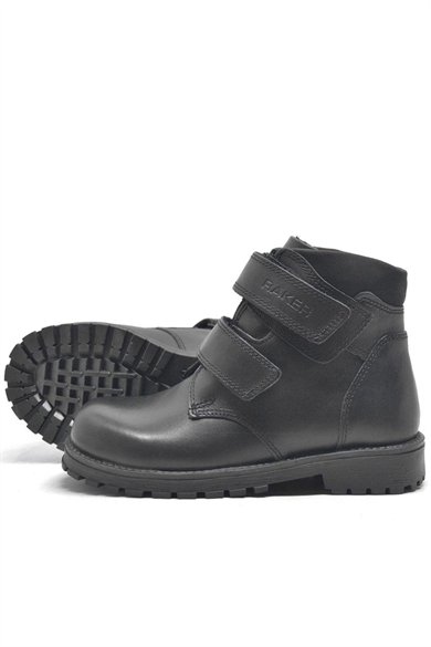 Rakerplus Sentor Hakiki Deri Siyah Kürklü Cırtlı Çocuk Bot