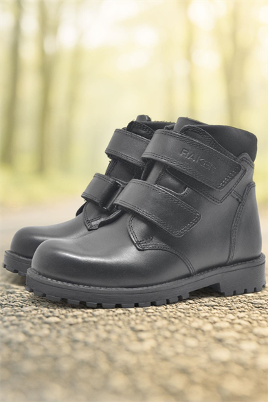 Rakerplus Sentor Hakiki Deri Siyah Kürklü Cırtlı Çocuk Bot