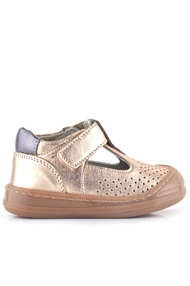 Rakerplus Shaun Hakiki Deri Bakır Cırtlı Anatomik Kız Bebek Sandalet