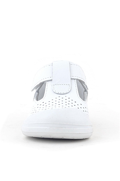 Rakerplus Shaun Hakiki Deri Beyaz Cilt Cırtlı Anatomik Bebek Sandalet