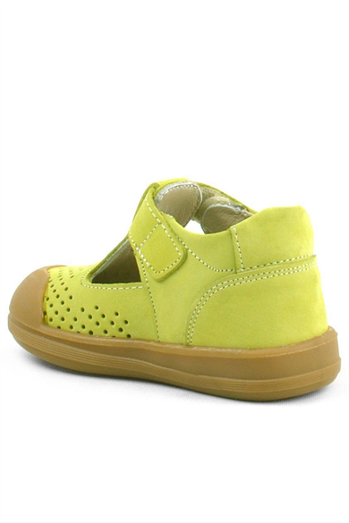 Rakerplus Shaun Hakiki Deri Fıstık Yeşili Cırtlı Anatomik Bebek Sandalet