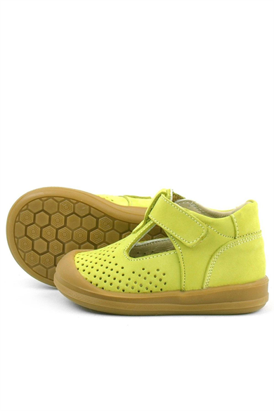 Rakerplus Shaun Hakiki Deri Fıstık Yeşili Cırtlı Anatomik Bebek Sandalet