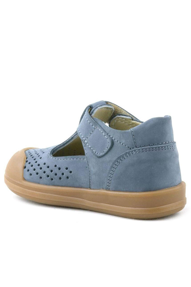 Rakerplus Shaun Hakiki Deri Gri Cırtlı Anatomik Bebek Sandalet