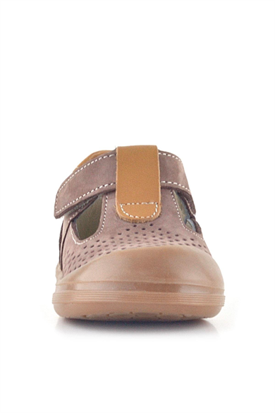 Rakerplus Shaun Hakiki Deri Kum Taba Cırtlı Anatomik Bebek Sandalet