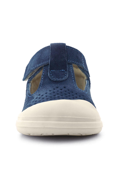 Rakerplus Shaun Hakiki Deri Lacivert Beyaz Cırtlı Anatomik Bebek Sandalet