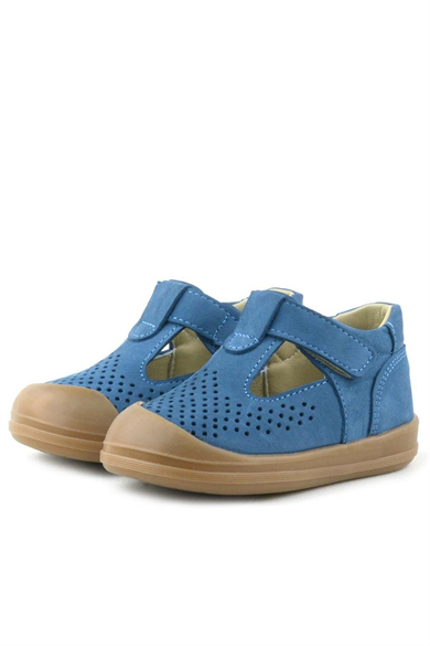 Rakerplus Shaun Hakiki Deri Lacivert Cırtlı Anatomik Bebek Sandalet