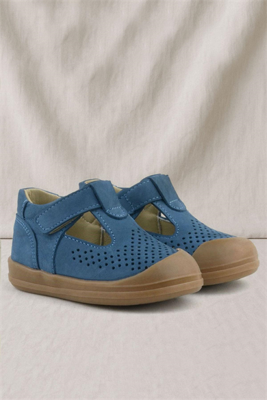 Rakerplus Shaun Hakiki Deri Lacivert Cırtlı Anatomik Bebek Sandalet