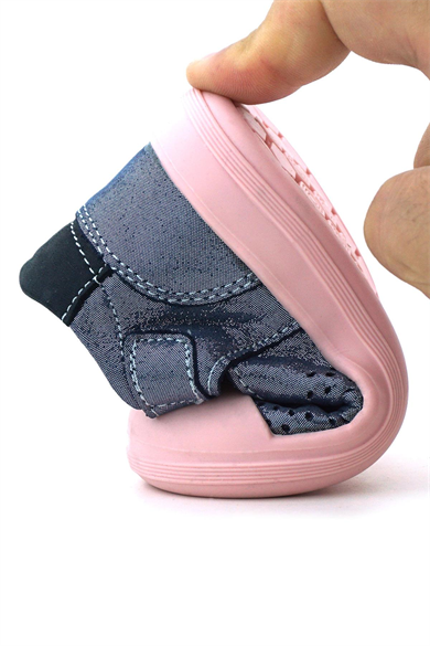 Rakerplus Shaun Hakiki Deri Lacivert Simli Cırtlı Anatomik Bebek Sandalet