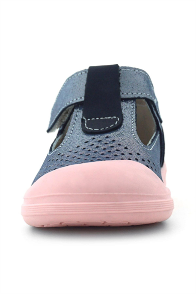 Rakerplus Shaun Hakiki Deri Lacivert Simli Cırtlı Anatomik Bebek Sandalet