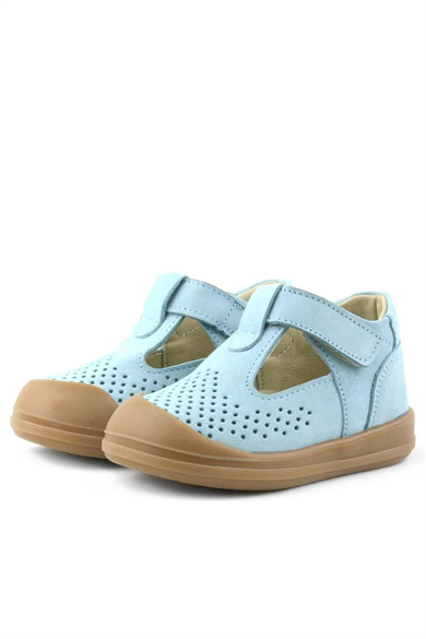 Rakerplus Shaun Hakiki Deri Mavi Cırtlı Anatomik Bebek Sandalet