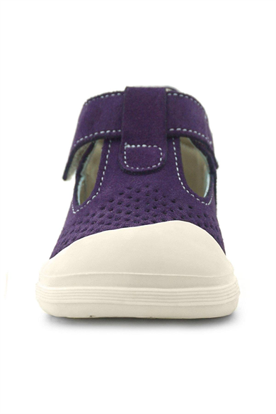 Rakerplus Shaun Hakiki Deri Mor Beyaz Cırtlı Anatomik Bebek Sandalet