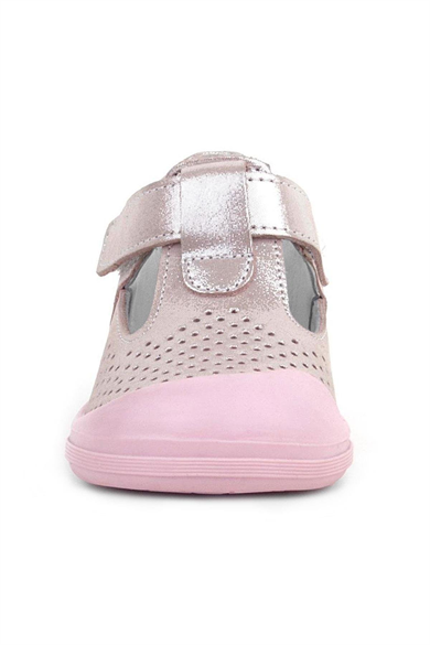 Rakerplus Shaun Hakiki Deri Pembe Simli Cırtlı Anatomik Bebek Sandalet Ayakkabı