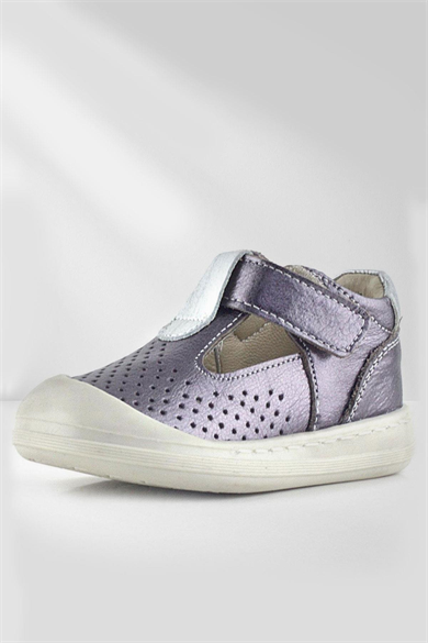 Rakerplus Shaun Hakiki Deri Platin Cırtlı Anatomik Kız Bebek Sandalet